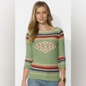 Vintage Lauren Ralph Lauren Jeans Co. 💯% Cotton Aztec Southwest Sweater Medium